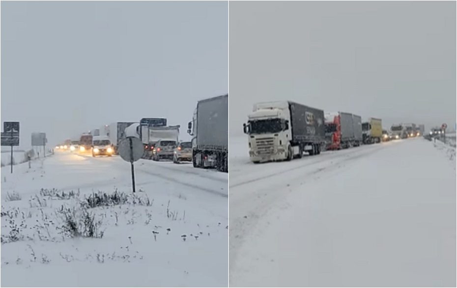 Kelyje link Lenkijos uždarytas eismas: spūstyse strigo ir sunkiasvoriai automobiliai