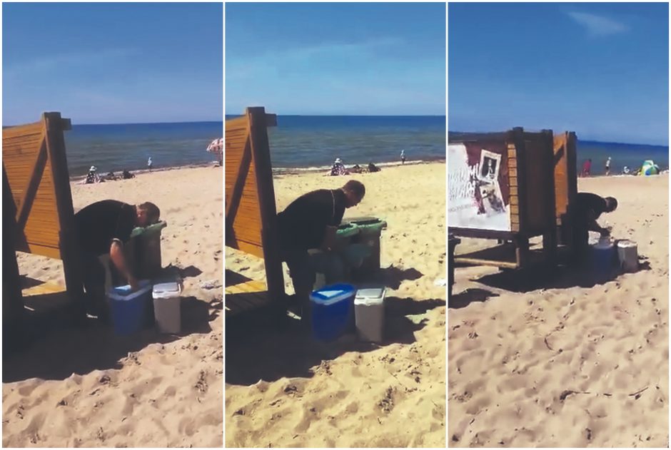 Prekiautojai peržengė padorumo ribas: pliaže – čeburekai iš šiukšlių dėžės
