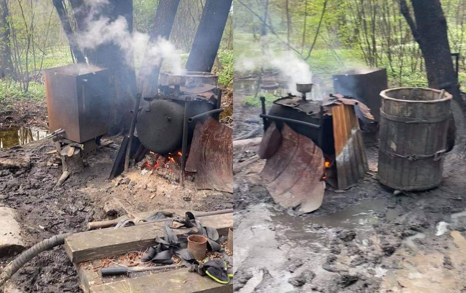 Klaipėdos rajone pareigūnai savaitgalį aptiko ir likvidavo naminės degtinės bravorą