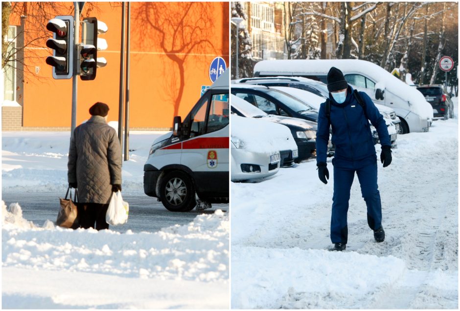 Klaipėdiečiai už sniegą miesto gatvėse reikalauja papeikimo