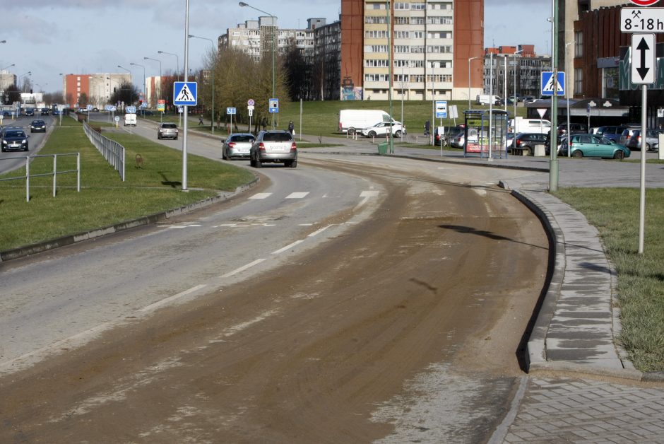 Statybininkai nepasimoko: Vingio gatvė teršiama toliau