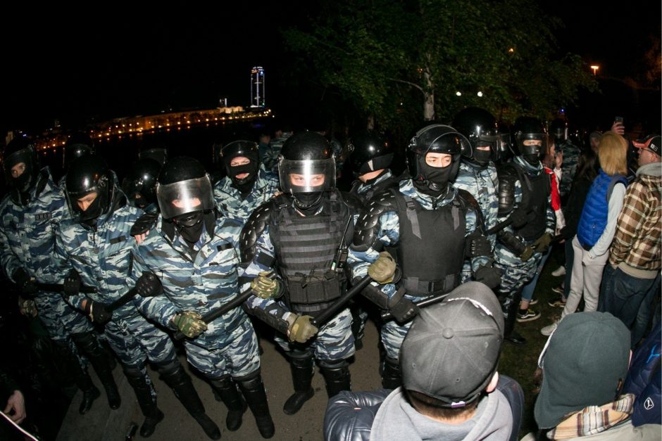 Jekaterinburge per protestą prieš cerkvės statybas prasiveržė smurtas