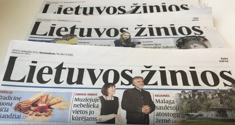 Laikraštis „Lietuvos žinios“ nuo gegužės nebebus leidžiamas