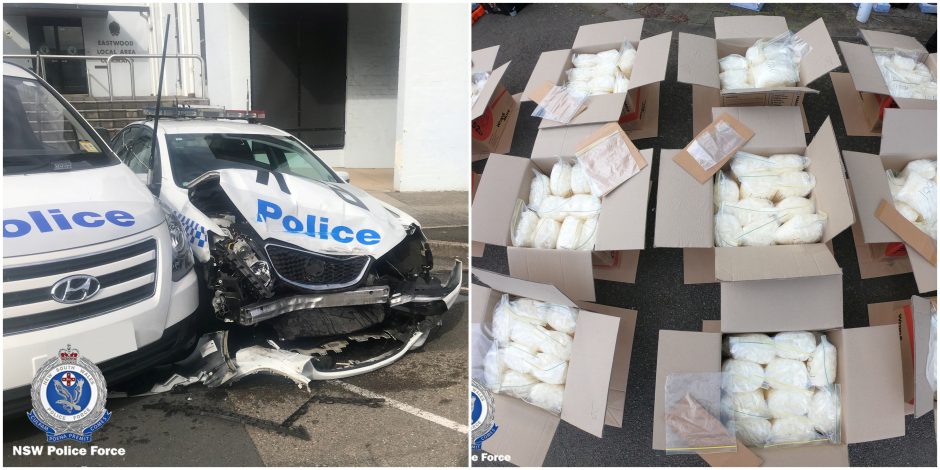 Australijoje į policijos automobilį rėžėsi 237 kg metamfetamino gabenęs furgonas