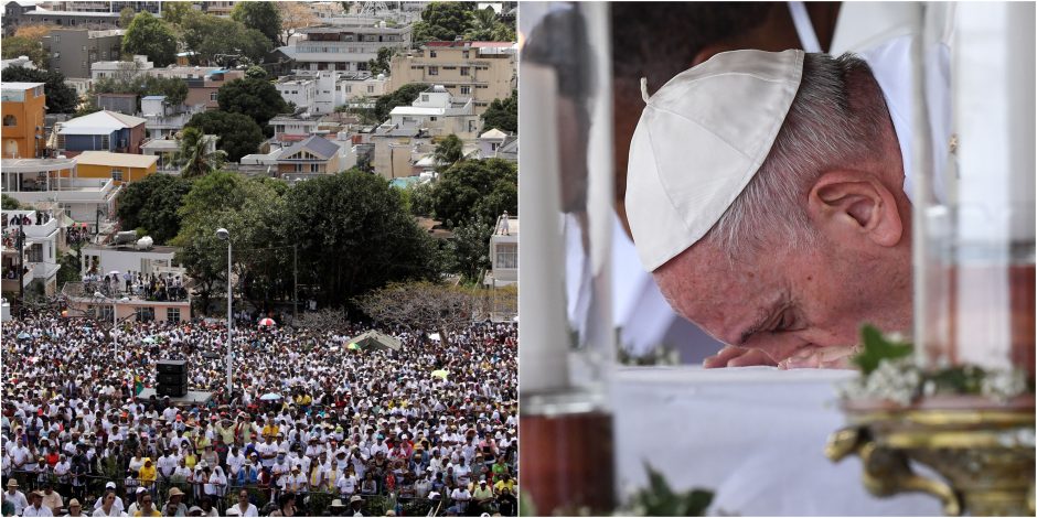 Popiežius Pranciškus Mauricijuje užbaigia kelionę po Afrikos šalis
