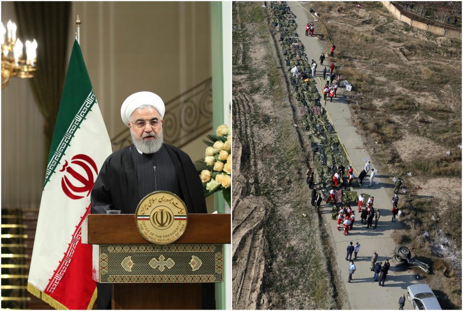 Irano prezidentas: už lėktuvo katastrofą atsakingi žmonės turėtų būti nubausti