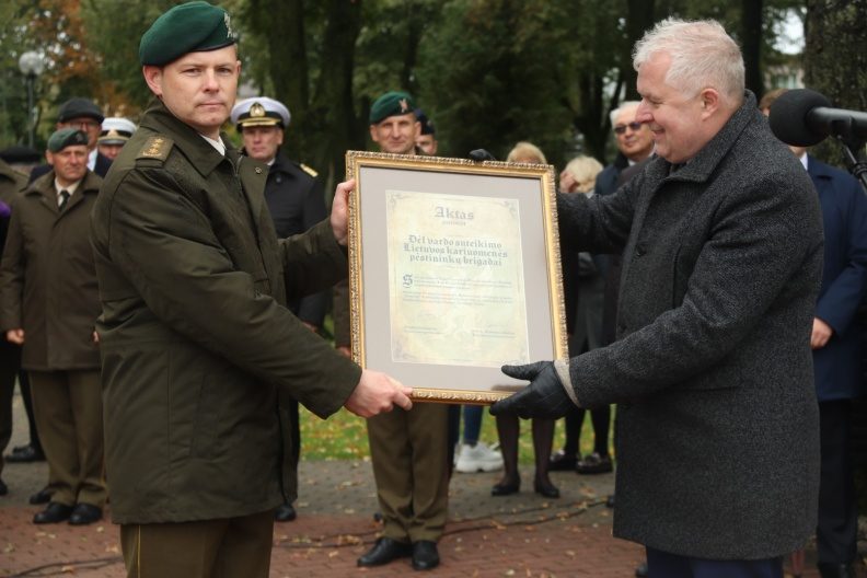 Pėstininkų brigadai „Žemaitija“ suteiktas J. K. Chodkevičiaus vardas