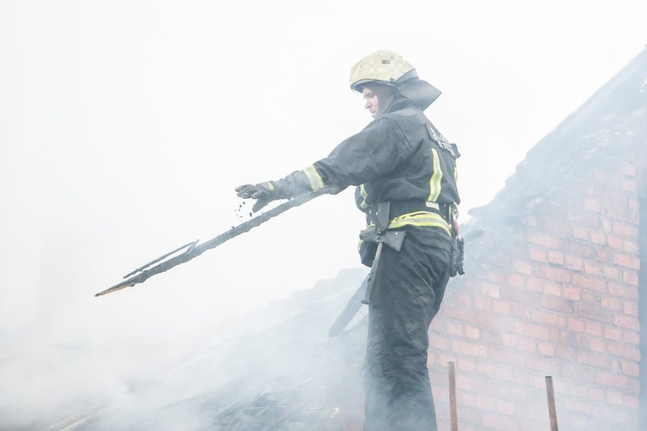 Šiaulių rajone užsiliepsnojo namas: ant kojų sukeltos ugniagesių gelbėtojų pajėgos