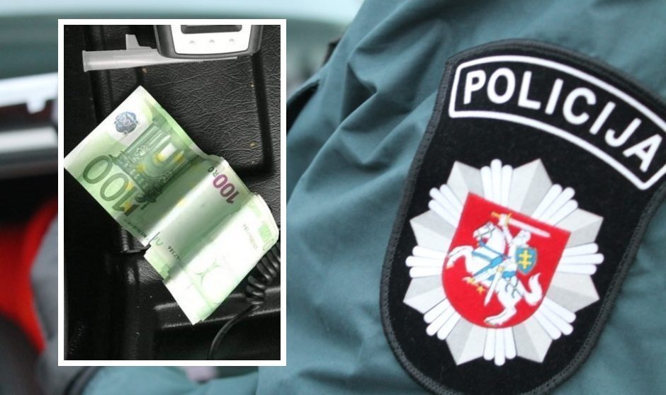 Uostamiestyje girta vairuotoja bandė išsisukti: pareigūnams davė 100 eurų kyšį