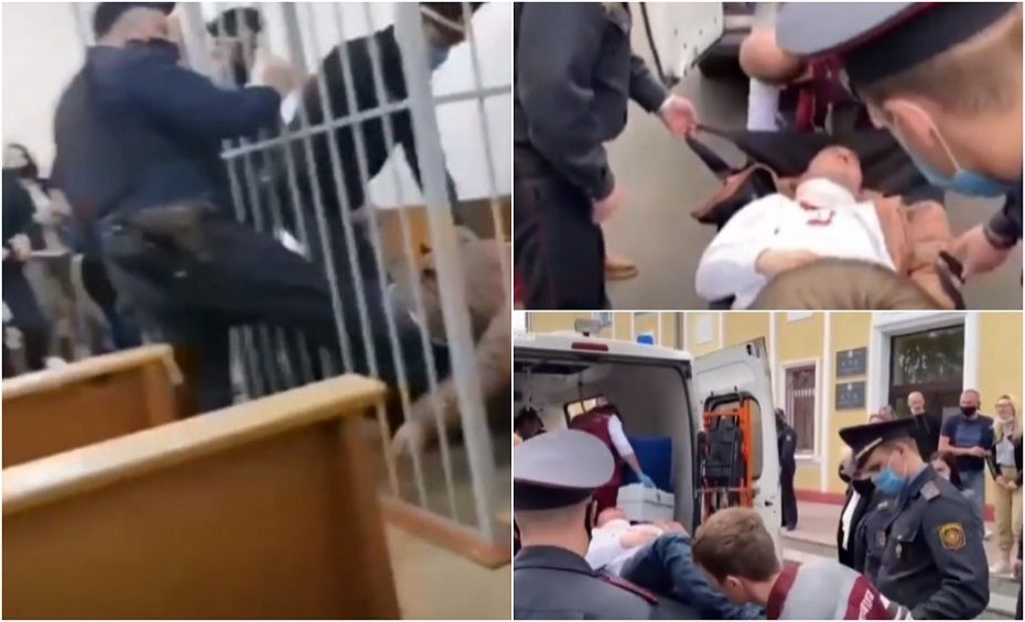 Politiniu kaliniu pripažintas S. Latypavas Minsko teisme bandė persirėžti gerklę