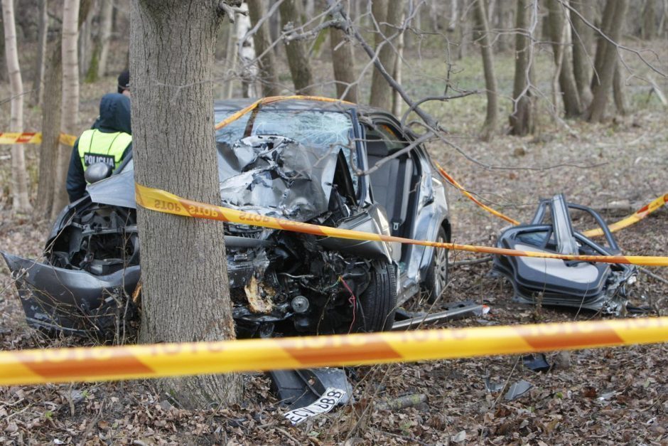 Anykščių rajone girto vyro „Honda“ rėžėsi į pakelės medžius, nukentėjo keleivis 