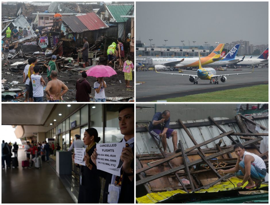 Filipinus talžantis taifūnas „Kammuri“ privertė uždaryti Manilos oro uostą