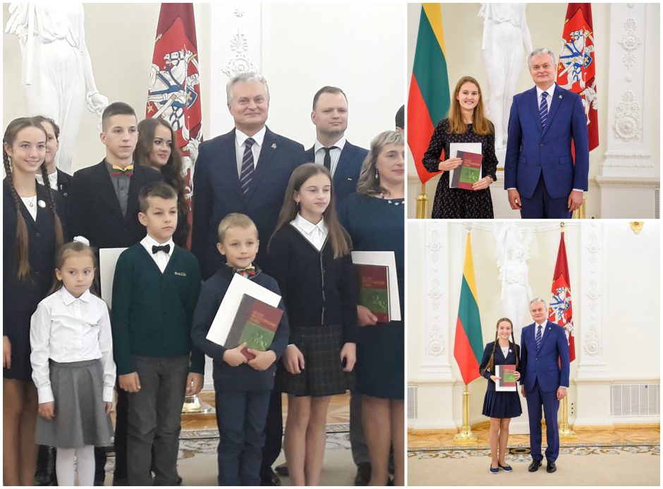 Kauno rajono moksleivės apdovanotos Prezidentūroje
