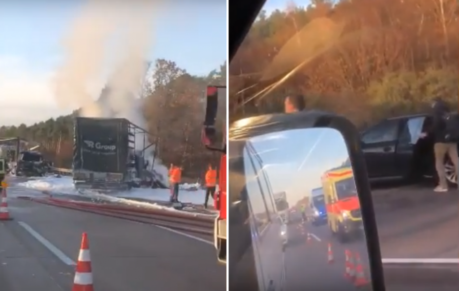 Vokietijoje – didžiulė avarija, į kurią pakliuvo ir BMW ekipažas iš Lietuvos