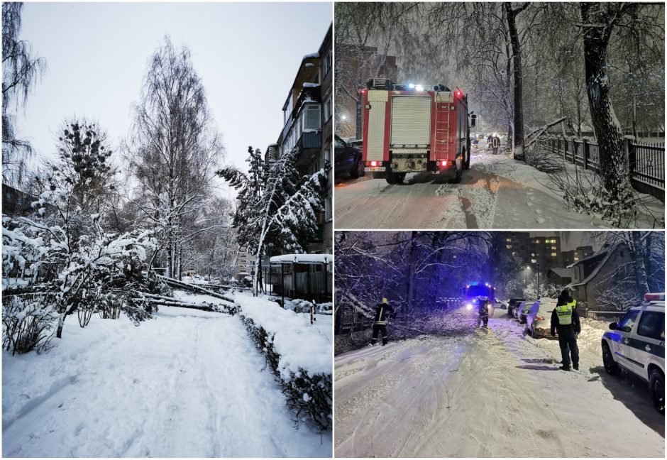 Gausus sniegas ugniagesiams nepašykštėjo darbų – Kauną ir rajoną vadavo iki paryčių