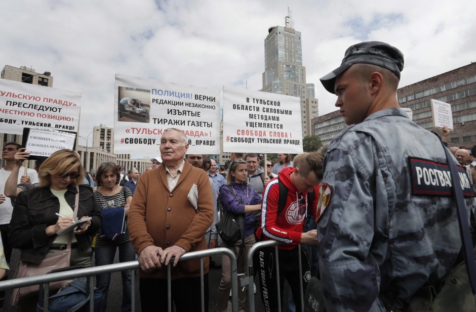 Maskvoje surengtas mitingas už žodžio laisvę