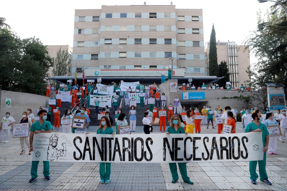 Ispanijoje medikams trūksta apsaugos priemonių: surengė protestą