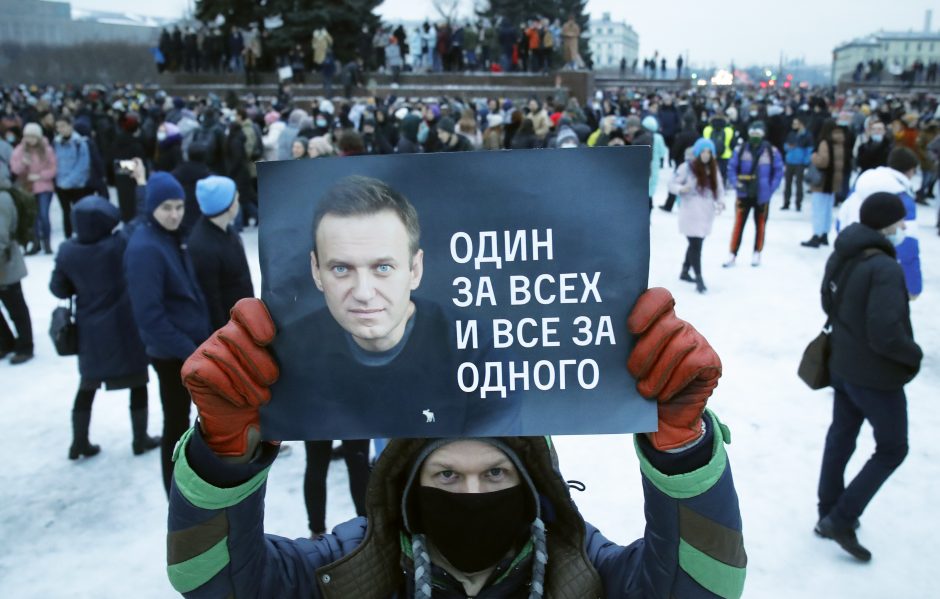 Demonstracijos A. Navalnui palaikyti – ir Lietuvos kaimynystėje