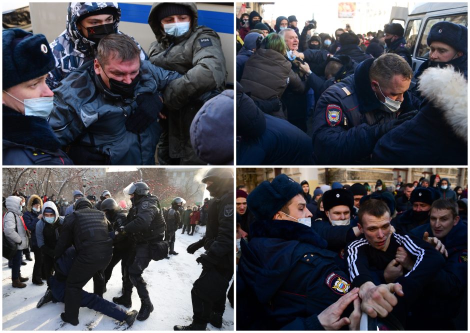 Rusijoje prasidėjus protestams sulaikyta kelios dešimtys A. Navalno šalininkų