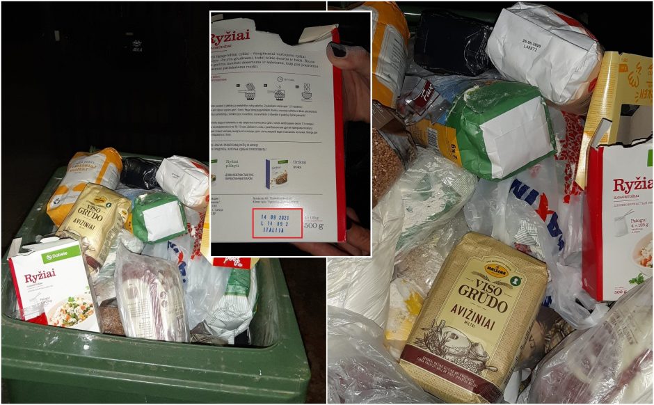 Sargėniškiai pasipiktinę: suaukoti maisto produktai atsidūrė šiukšlių konteineryje
