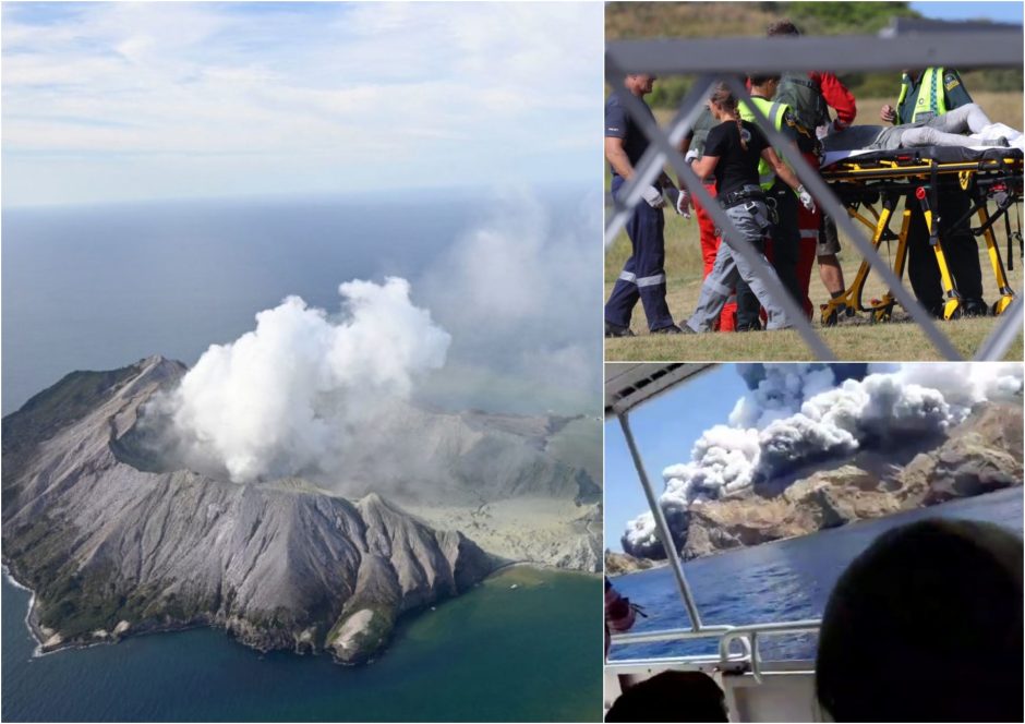 Naujosios Zelandijos ugnikalnio išsiveržimo aukų daugėja