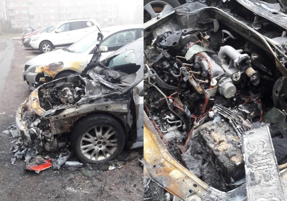 Sausakimšame kieme kilo gaisras: apgadinti trys automobiliai