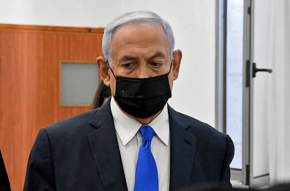 Izraelio premjeras apsilankė jo korupcijos bylą svarstančiame teisme