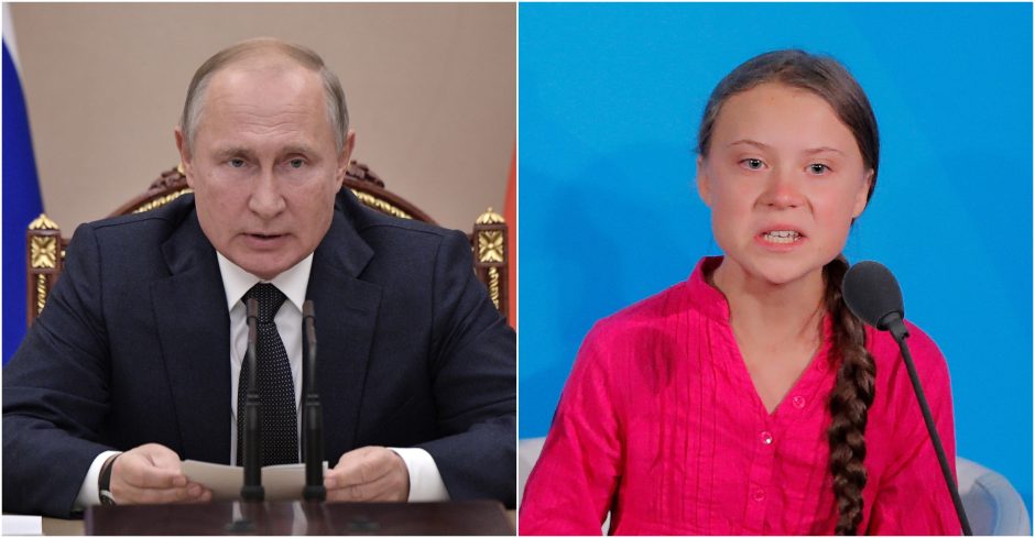 G. Thunberg pašiepė V. Putino komentarus apie „gerą mergaitę“