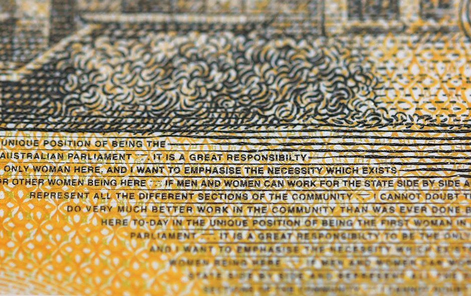 Ant Australijos banknoto kelis mėnesius nepastebėta rašybos klaida