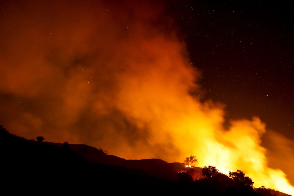 Kalifornijoje liepsnoja dideli miškų gaisrai