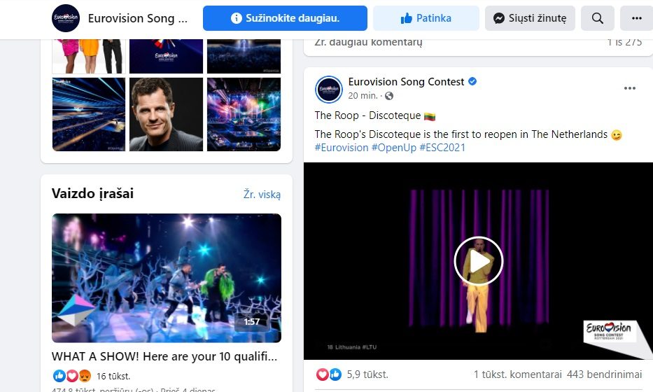 Apmaudi klaida: „Eurovizijos“ kanale organizatoriai pamiršo įkelti „The Roop“ pasirodymą