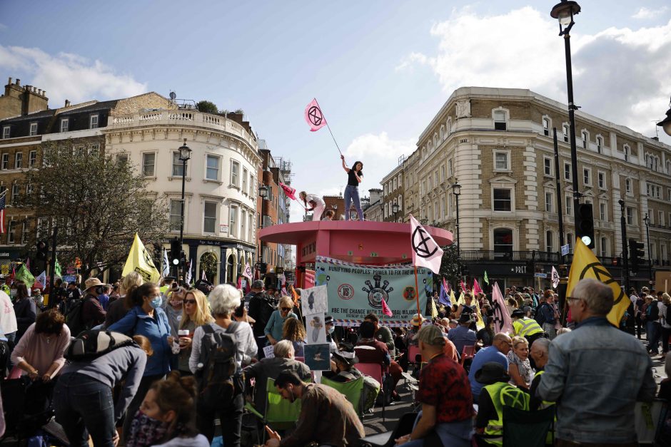 Klimato aktyvistai vėl rengia protestus Londono centre