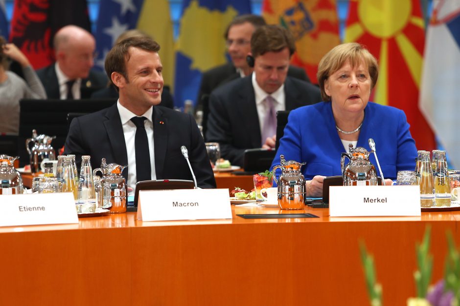 A. Merkel ir E. Macronas Vakarų Balkanų viršūnių susitikime demonstruoja vienybę