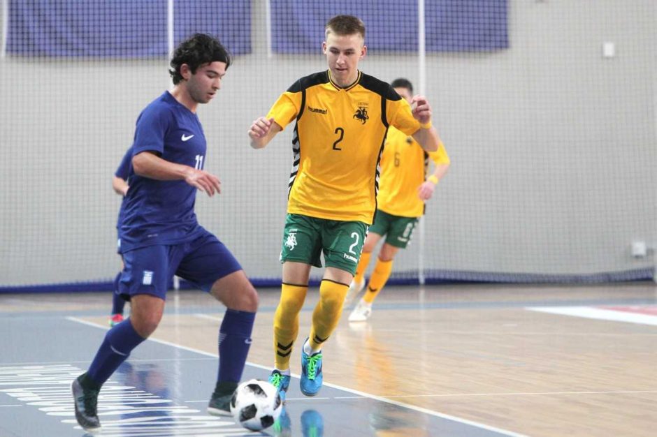 19-mečių salės futbolo rinktinė Europos čempionato atrankoje pralaimėjo graikams