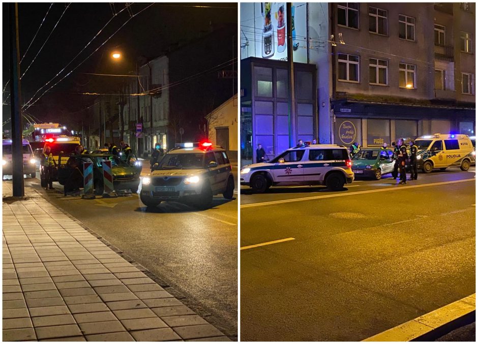 Kauno centre gausios policijos pajėgos tramdė nepaklusnų vairuotoją