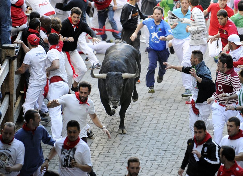 Pamplonoje prasidės bėgimo su buliais festivalis