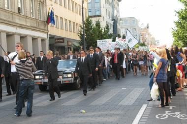 Studentų eitynės sudrebino sostinės centrą