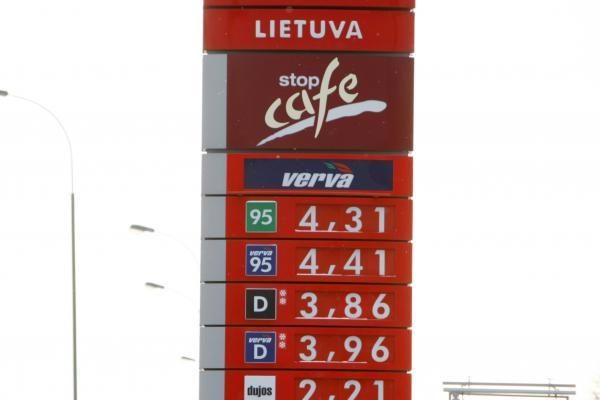 Benzino kaina degalinėse persirito per 4,30 Lt ribą