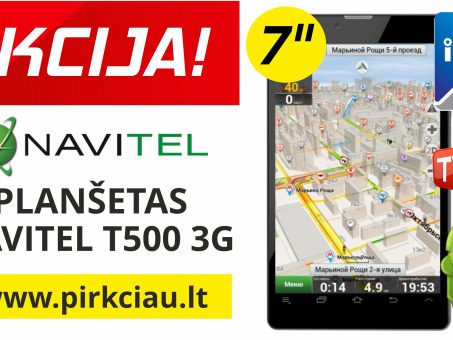 Skelbimas - NAVITEL T500 3G + Navigacija+TELEVIZIJA Android OS, 7" ekranas