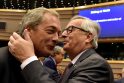 J.C.Junckeriui pasiteiravus, kodėl atvyko į Briuselį, N.Farage&#039;as atrėžė, kad tai jam – &quot;tikras malonumas po &quot;Brexit&quot;