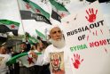 Protestas prieš Rusijos antskrydžius Sirijoje ir karinę paramą Sirijos prezidento B. al Assado režimui.