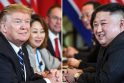 Donaldas Trumpas (kairėje) ir Kim Jong Unas (dešinėje)