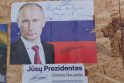 Provokacija Mažeikiuose: iškabintas V. Putino plakatas su lietuvius įžeidžiančiais žodžiais