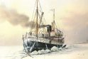 Praeitis: garlaivis „Express“ dailininko Gustafo Akselio Brolingo 1888 m. piešinyje.