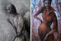 R.Rimkutės Ščerb paveikslai „Angelas sargas“ ir „Amazonė“.