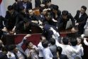 Pietų Korėjos parlamente kilo peštynės