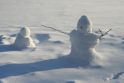 Vilnių jau puošia sniego skulptūros (video)