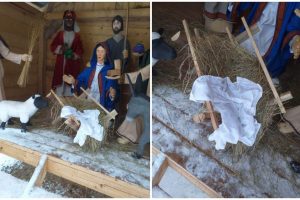 Panevėžyje išniekinta prakartėlė: pavogta kūdikėlio Jėzaus skulptūra