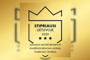 KRATC suteiktas sertifikatas  „Stipriausi Lietuvoje 2020“