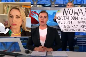 Rusijos televizijoje protestavusiai M. Ovsianikovai gresia įkalinimas iki 15 metų